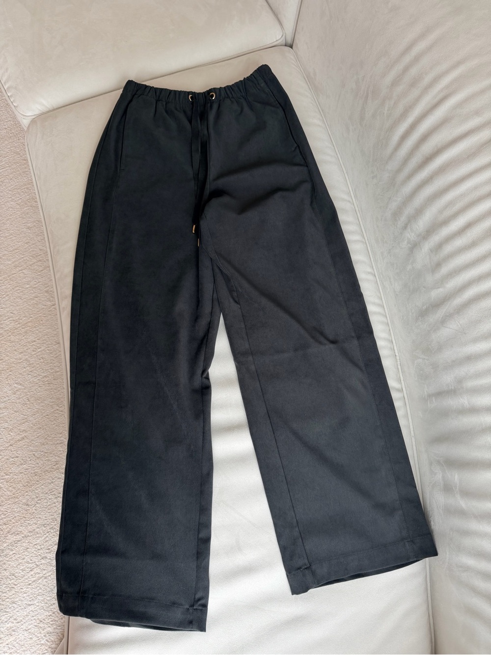 Zarw Black Wide-Leg trouser with Drawstring